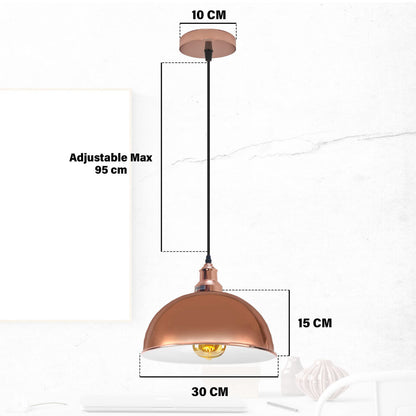 Rose gold Metal Ceiling Dome Pendant Light.JPG