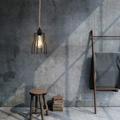 Plugin Pendant Light 2m Cage Lamp