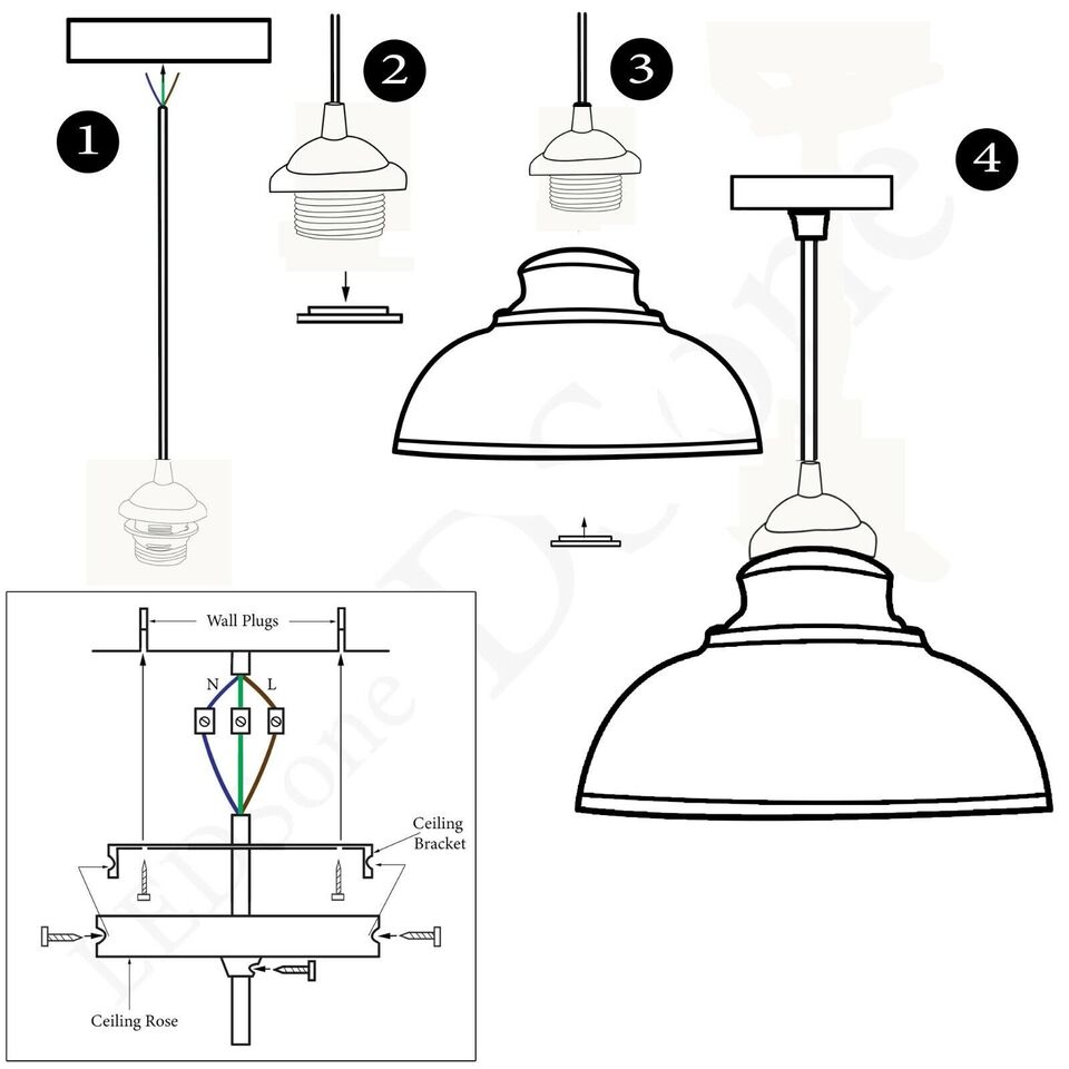 Ceiling Pendant Modern Hanging Light - instruction image