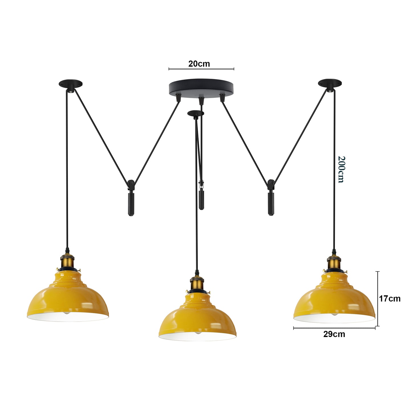  3 Spider Pendant Light - Size image