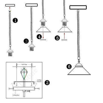  Rope Hanging Pendant Light - description image