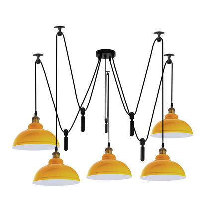 Yellow 5-Head Ceiling Pendant Light