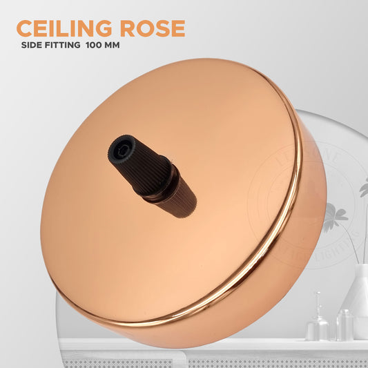 single Outlet Rose Gold Metal Ceiling Rose~1467