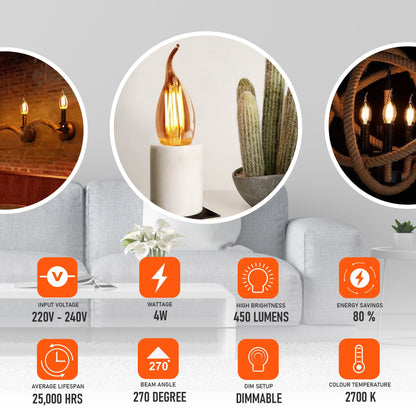 C35 E14 60W Vintage Bulb .details