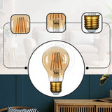 4W LED Light Bulbs A60 E26 Edison Bulb LED Filament Bulbs Warm White Dimmable