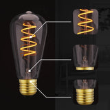 ST64 4W LED Light Bulb Warm White Vintage Edison Filament Bulbs Dimmable