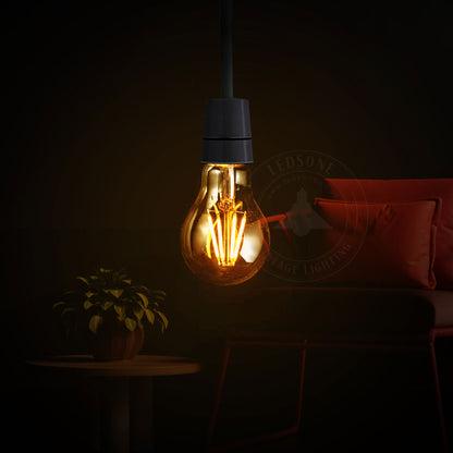 4W LED Light Bulbs A60 E26 Edison Bulb LED Filament Bulbs Warm White Dimmable