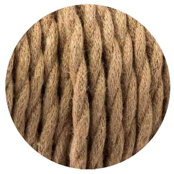 16Ft 2 Conductor Rope Light Cord Twisted Covered Wire 18 Gauge Hemp 