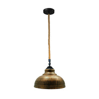 Curvy Hanging Rope Pendant Light Brushed Copper Light Fixture 