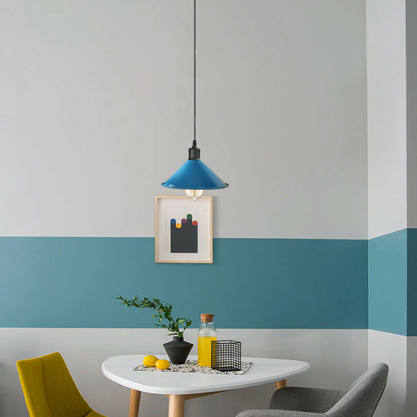 Blue Cone Pendant Light for living room .JPG