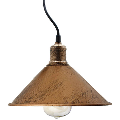 Yellow Brass Cone Pendant Light .JPG