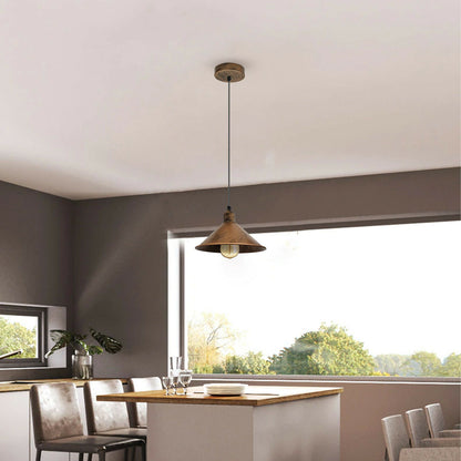 Yellow Brass Cone Pendant Light for dining room .JPG