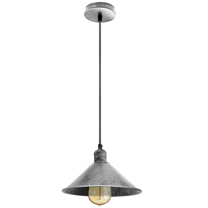 Silver Brass Cone Pendant Light.JPG