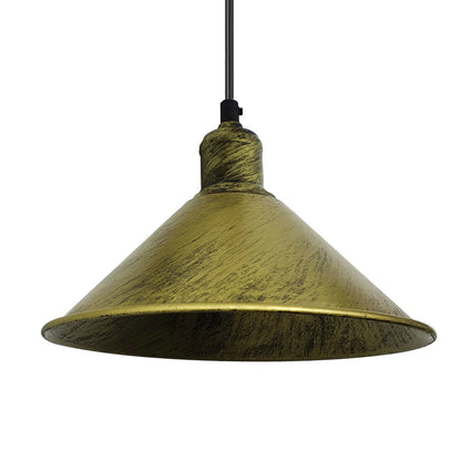 Yellow Brass Cone Pendant Light.JPG