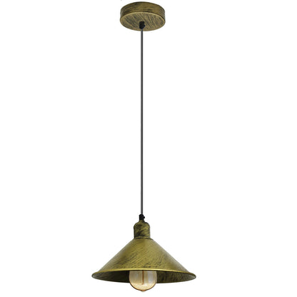 Yellow Brass Cone Pendant Light.JPG