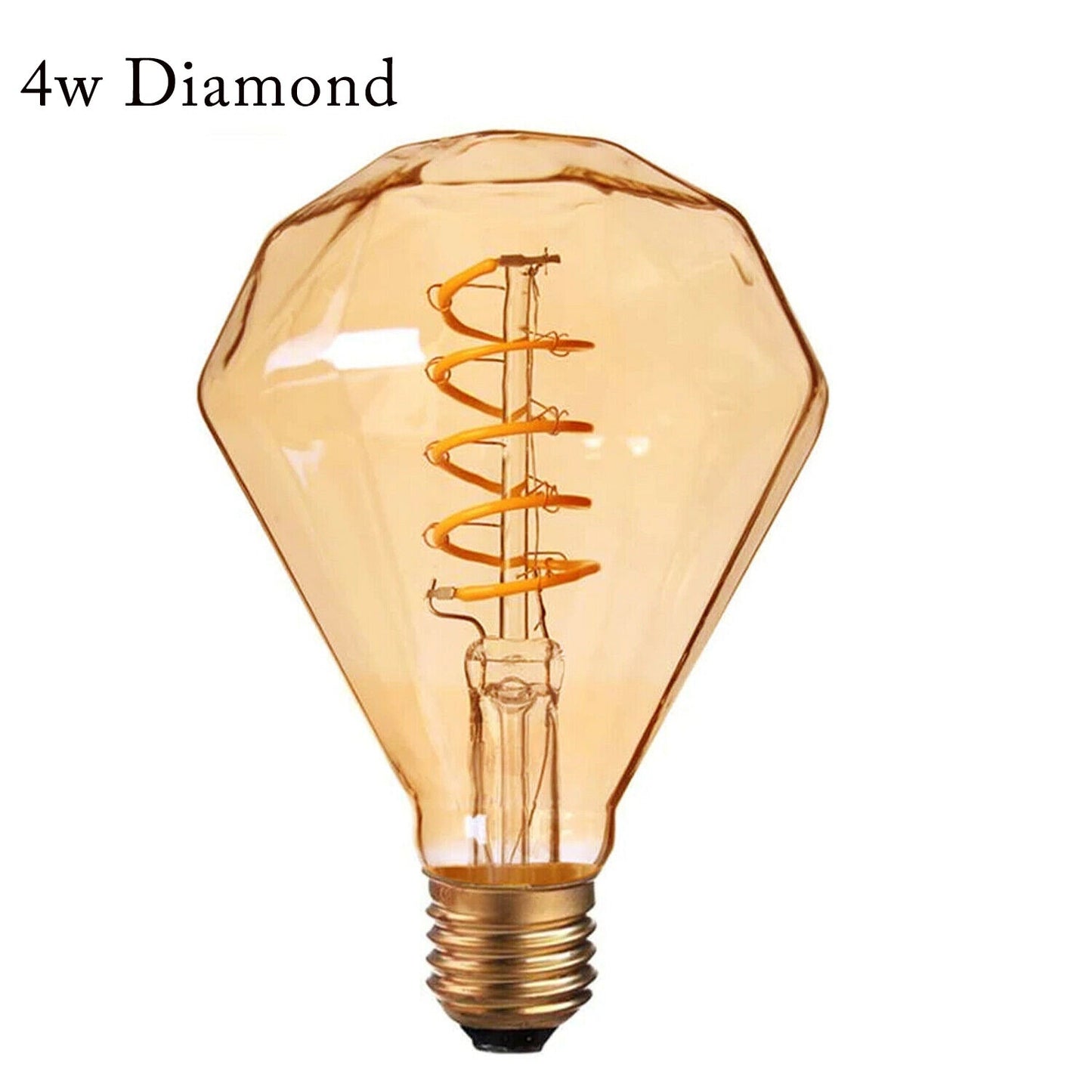 Diamond 4W LED Light Bulb E26 Warm White Dimmable LED Filament Bulb
