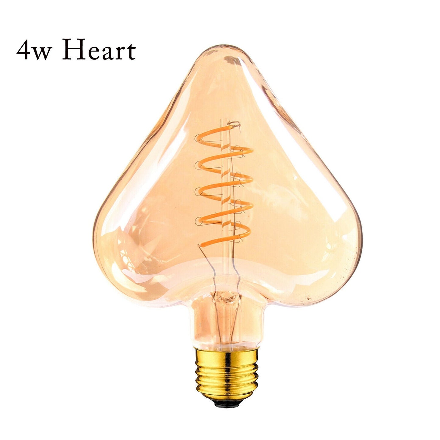 Heart 4W LED Light Bulb E26 Warm White Dimmable Vintage LED Filament Bulb