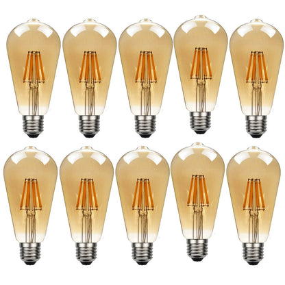 1/3/5/10 Pack LED Bulb ST64 8W Warm White E26 Vintage Edison Bulb
