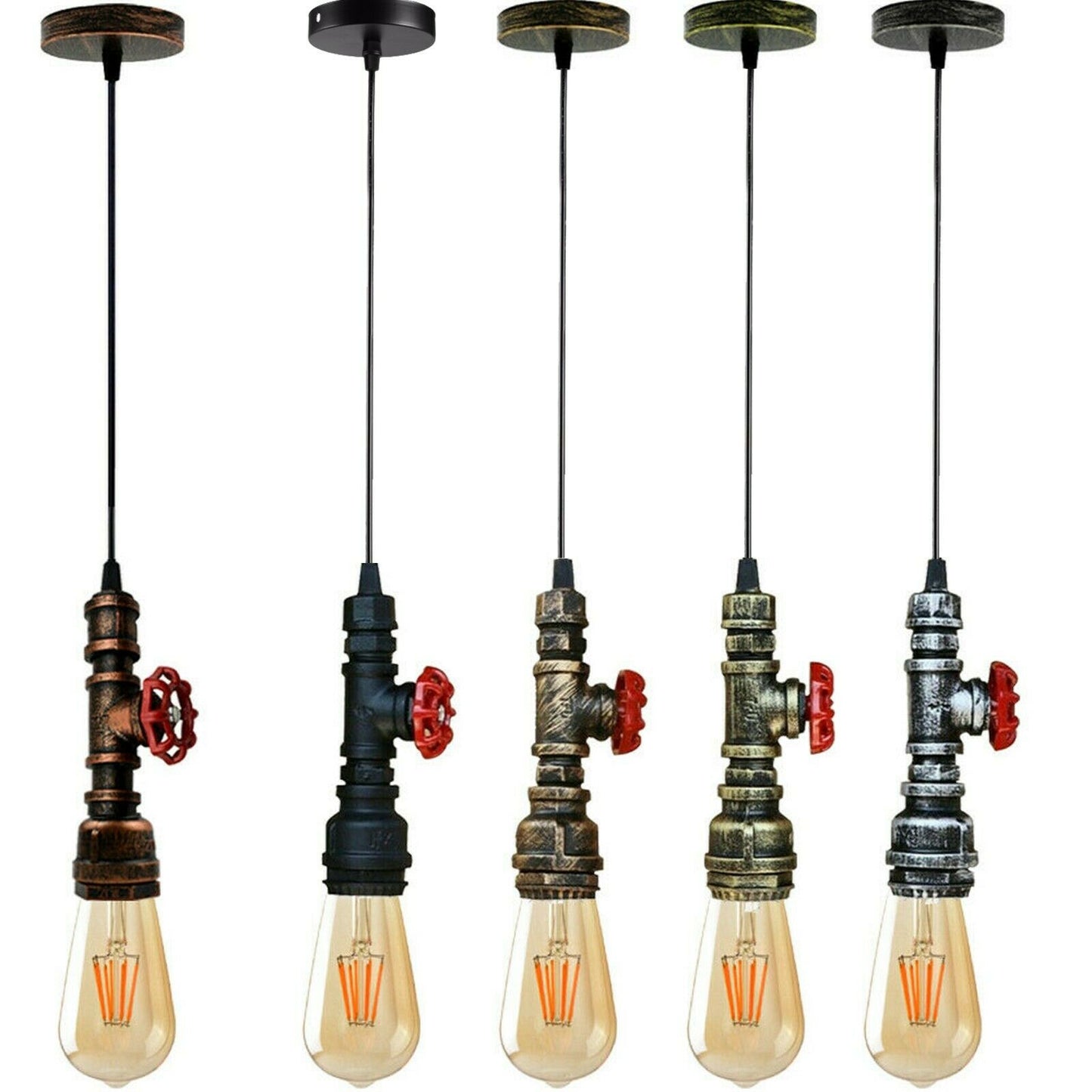 Industrial Steampunk Water Pipe Pendant Light
