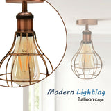 Ceiling Light Vintage wire cage Shade Modern Style Fitting Metal Flush Mount~1532