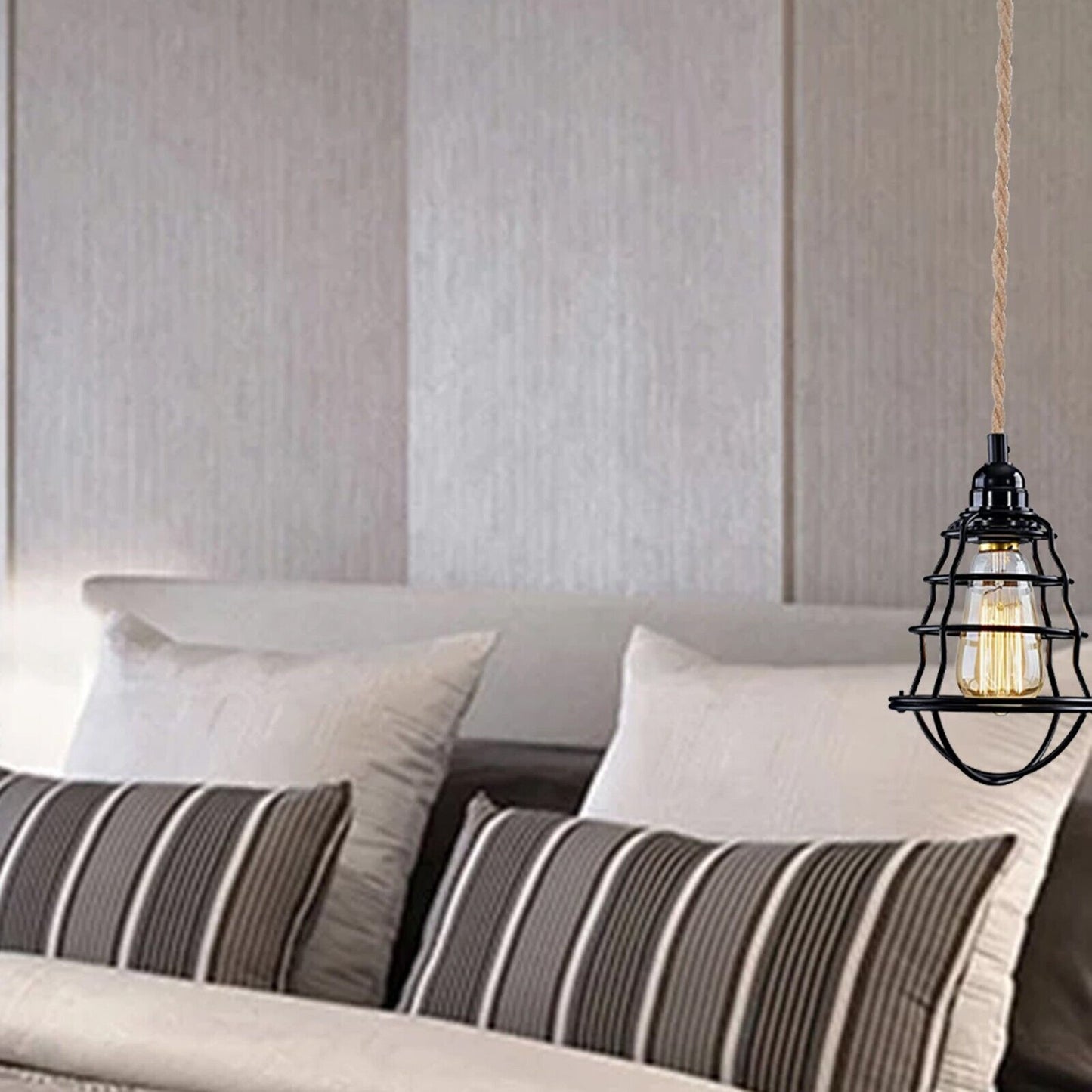 Rope Pendant Light - Plug in Pendant Light with Dimmer Switch for bed room.JPG