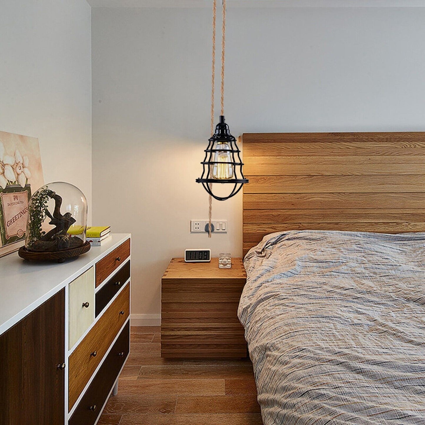 Rope Pendant Light - Plug in Pendant Light with Dimmer Switch for bed room.JPG