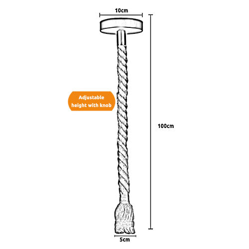 Industrial Vintage Hemp Rope Pendant Light