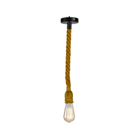 Hemp Rope Chandelier - Single Head E27 Socket 1m Hanging - hemp rope pendant light - rope ceiling