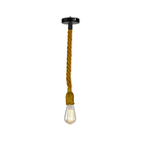 Hemp Rope Chandelier - Single Head E27 Socket 1m Hanging - hemp rope pendant light - rope ceiling