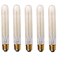 E26 T185 60W Vintage Retro Industrial Filament Bulb Pack 5