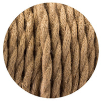 16ft Twisted Cloth Covered Wire 18 Gauge 3 Conductor Twisted Rope Light Cord Hemp