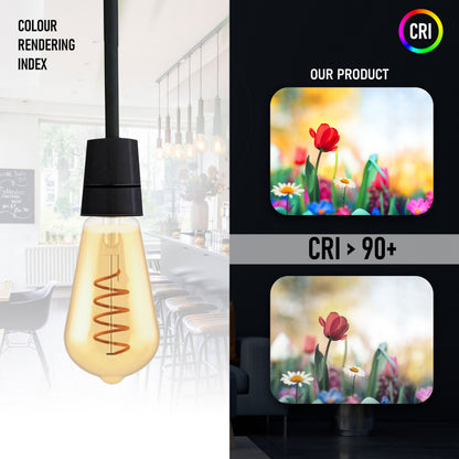 ST64 4W LED Light Bulb Warm White Vintage Edison Filament Bulbs Dimmable