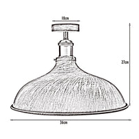 Brushed Silver Modern Vintage Flush Mount Brass Black Scone Ceiling Light Shade~1433