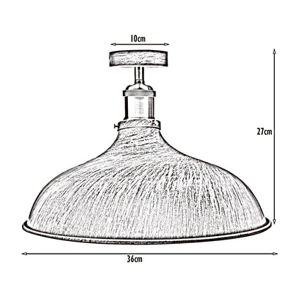 Big Barn Style Flush Mount Ceiling Light - Size image