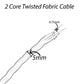 2 Core twisted gold vintage fabric cable flex