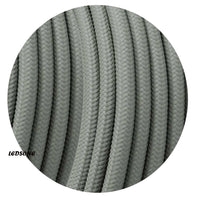 18 Gauge 3 Conductor Round Cloth Covered Wire Braided Light Cord Grey
