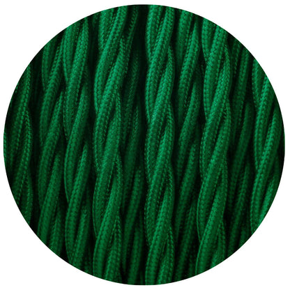 18 Gauge 3 Conductor Twisted Cloth Covered Wire Braided Light Cord Dark Green