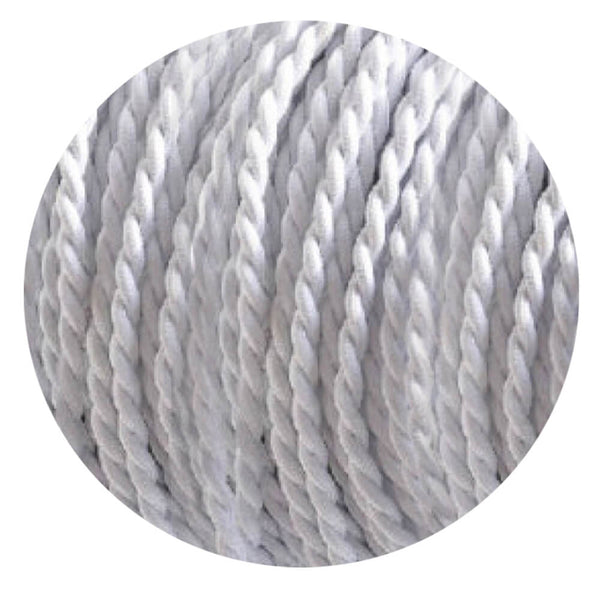 18 Gauge 2 Conductor Twisted Cloth Covered Wire Braided Light Cord White