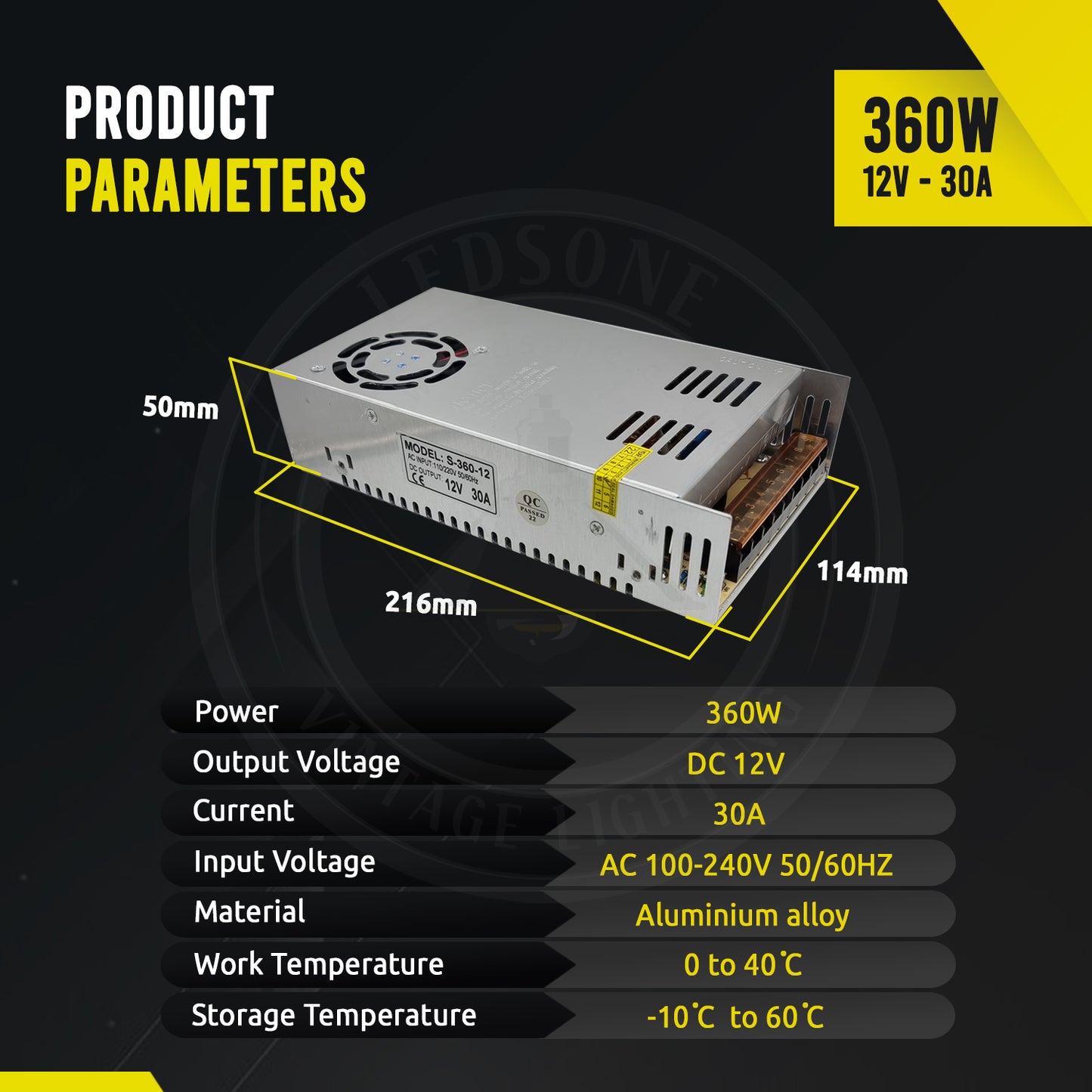 DC 12V 26 Amp Switching Power Supply for LED Strips CCTV~1017