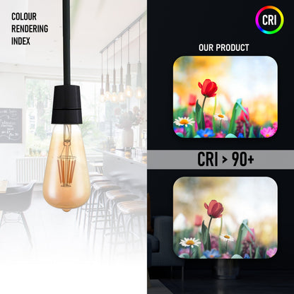 ST64 E26 8W Vintage LED Retro Light Bulb 3 Pack