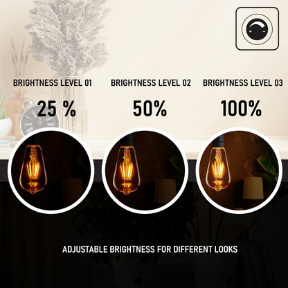 ST64 8W LED Edison Bulb Warm White Dimmable E26 Vintage LED Filament Light Bulb