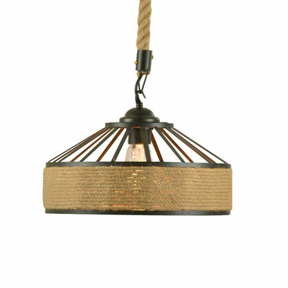 15 Inch Retro Hemp Rope Pendant Lighting fixtures