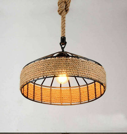 16 Inch Retro Hemp Rope Pendant Lighting fixtures