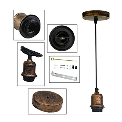 Vintage Hanging Pendant Light Fixture with a cord.