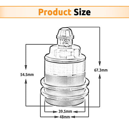 E26 Bulb Socket Ceramics Lamp Holder Lampshades addable ES Screw Bulb Lamp holder 3 Pack
