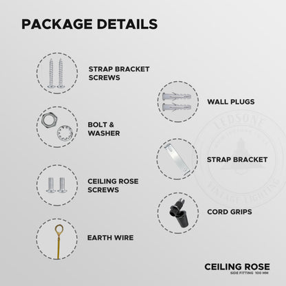 Rustic Red Ceiling Rose Pendant Light fitting 3  Pack