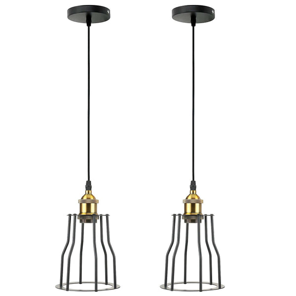 2 Pack Hanging Cage Pendant Lights 