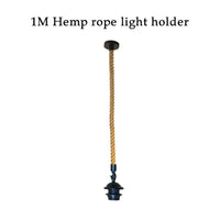 farmhouse pendant lighting-E27 Holder Vintage Retro Hemp Rope Pendant Ceiling Light Décor Rope 