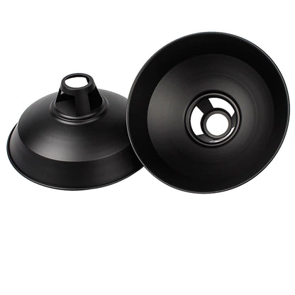 black Metal Barn Easy Fit Lamp Shades for Pendant Lights.JPG