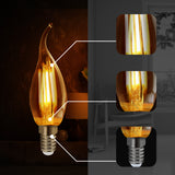 E14 4W C35 LED Candelabra Bulbs 2200K Warm White Dimmable LED Filament Bulb